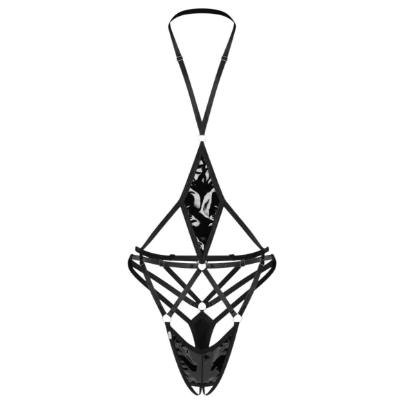 Obsessive Keira Lise - open body met bandjes - zwart