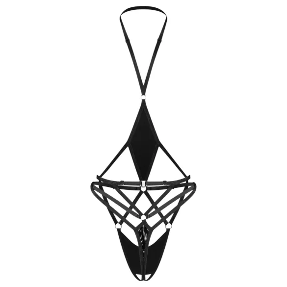 Obsessive Keira Lise - open body met bandjes - zwart