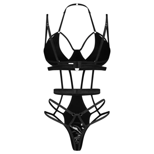 Obsessive Keira - body met bandjes - zwart - L/XL