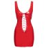 Black Level - Lak Jurkje Met Veters (Rood) - 2XL