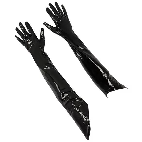 Black Level - lange lakhandschoenen - zwart - L