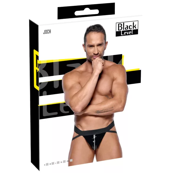 Black Level - jockstrap met rits - zwart