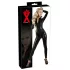 LATEX - dames catsuit met lange mouwen - zwart - M