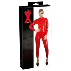 Late X dames catsuit met lange mouwen (rood)