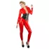 LATEX - dames catsuit met lange mouwen - rood - S