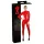 LATEX - dames catsuit met lange mouwen - rood - L