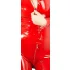 LATEX - dames catsuit met lange mouwen - rood - L