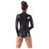 LATEX - open catsuit met lange mouwen (zwart)
