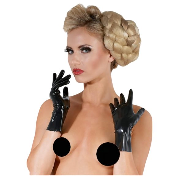 LATEX - korte unisex handschoen (zwart) - M