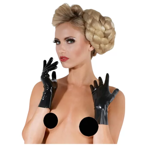 LATEX - korte unisex handschoenen - latex - zwart - L
