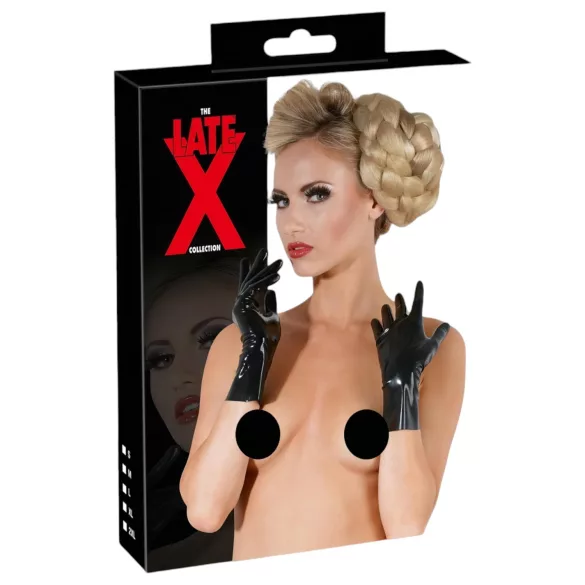 LATEX - korte unisex handschoenen - latex - zwart - L