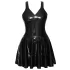 LATEX - minijurk met ruchrok (zwart)