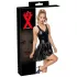 LATEX - minijurk met ruchrok (zwart) - M