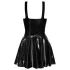 LATEX - minijurk met ruchrok (zwart) - M
