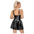 LATEX - minijurk met ruchrok (zwart) - XL