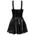 LATEX - minijurk met ruchrok (zwart) - XL