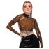 LATEX - doorzichtige latex top (doorzichtig-zwart) - S-L
