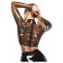 LATEX - doorzichtige latex top (doorzichtig-zwart) - S-L