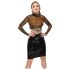 LATEX - doorzichtige latex top (doorzichtig-zwart) - S-L