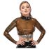 LATEX - doorzichtige latex top (doorzichtig-zwart) - S-L
