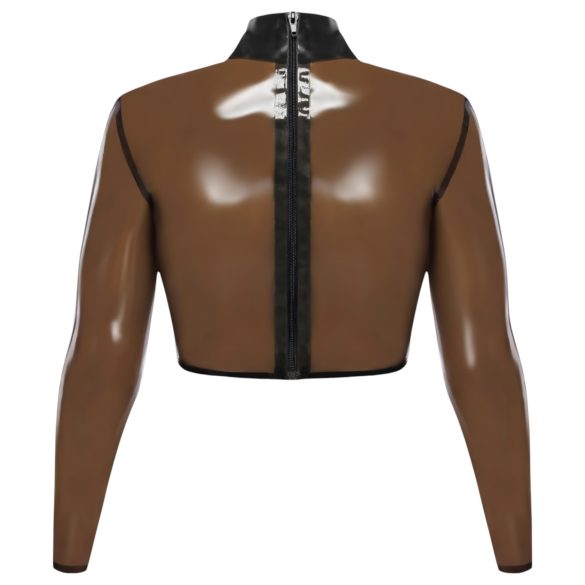 LATEX - doorschijnende latex top (transparant-zwart)