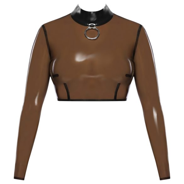 LATEX - doorschijnende latex top (transparant-zwart)