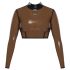 LATEX - doorzichtige latex top (doorzichtig-zwart) - S-L