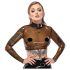 LATEX - doorzichtige latex top (doorzichtig-zwart) - S-L - 2XL