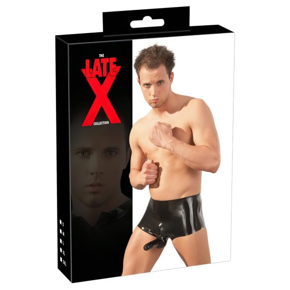 LATEX - boxer + penismantel (zwart)