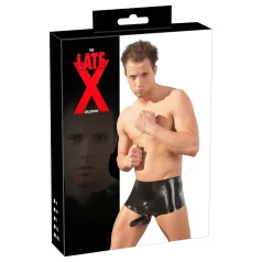 Latex boxershort + penismanchet (zwart) - L/XL