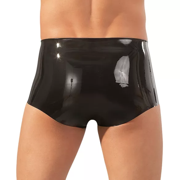 Latex boxershort + penismanchet (zwart) - L/XL