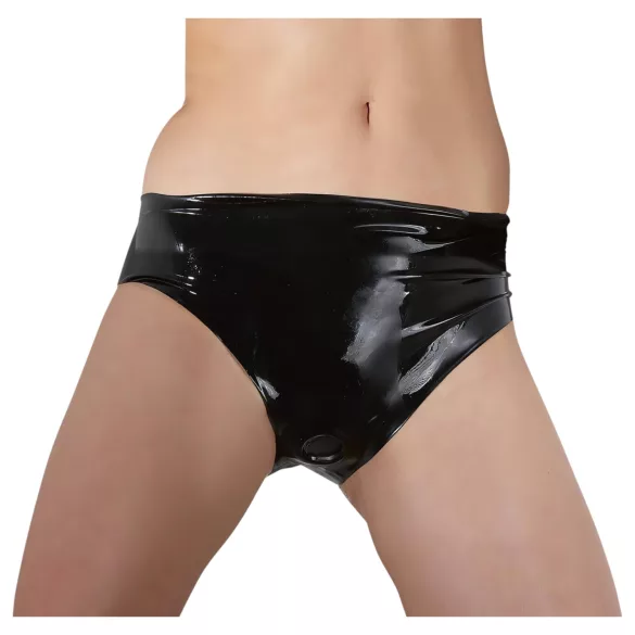 Late X damesstring met interne dildo (zwart) - L