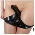 Late X damesstring met interne dildo (zwart) - L