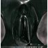 LATEX - dames slip met inwendig condoom (zwart) - L