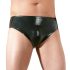 LATEX - Herenslip met interne dildo (zwart)