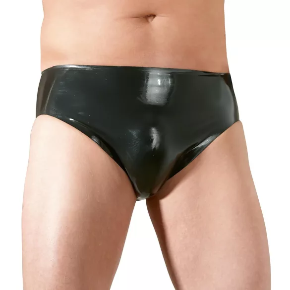 LATEX - heren slip - interne penis en anale dildo - latex zwart - XL