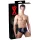 LATEX - heren slip met interne anaal dildo - kegelvormig - zwart - M