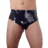 LATEX - heren slip met interne anaal dildo - kegelvormig - zwart - XL