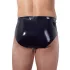 LATEX - heren slip met interne anaal dildo - kegelvormig - zwart - XL
