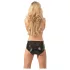 LATEX - slip met externe dildo - zwart - maat S-L