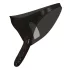 LATEX - slip met dubbele dildo - zwart - maat S-L