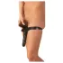 LATEX - slip met dubbele dildo - zwart - maat S-L