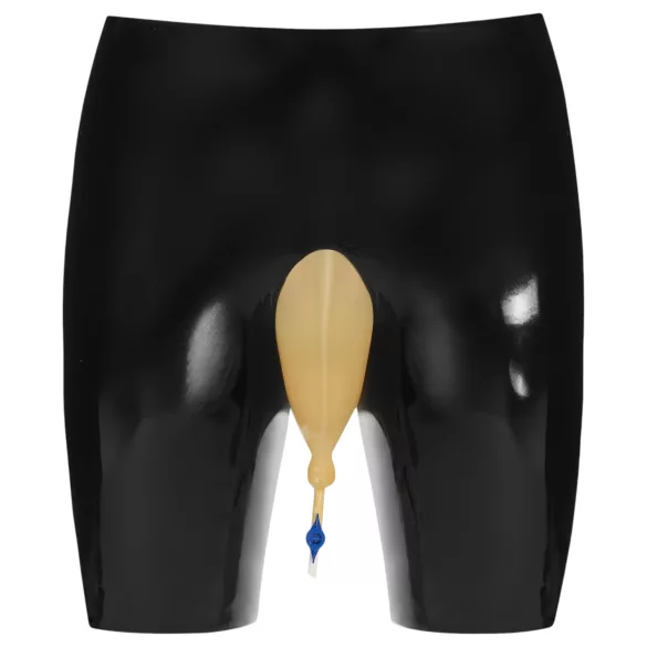 LATEX - Zwarte latex slip met afvoergleuf