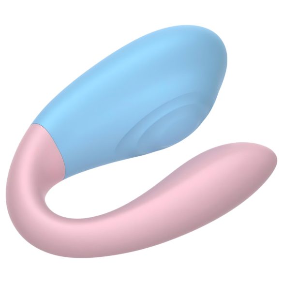 Mrow 03 - oplaadbare waterdichte koppel vibrator (blauw-roze)