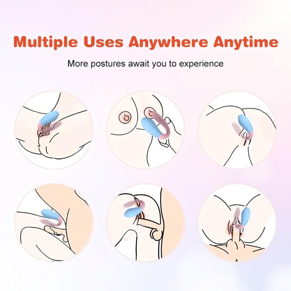 Mrow 03 - oplaadbare waterdichte koppel vibrator (blauw-roze)