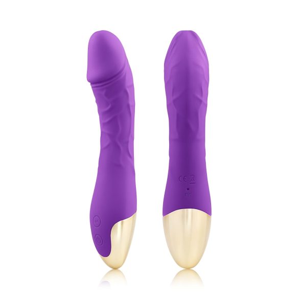 Mrow Real Lover - oplaadbare, waterdichte realistische vibrator (paars)