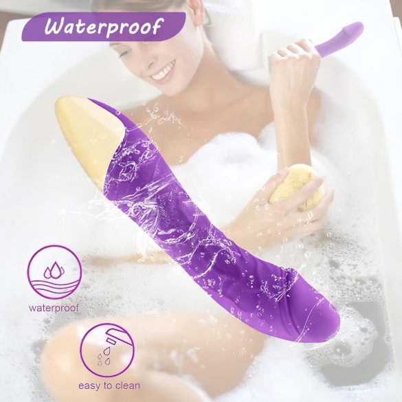 Mrow Real Lover - oplaadbare, waterdichte realistische vibrator (paars)