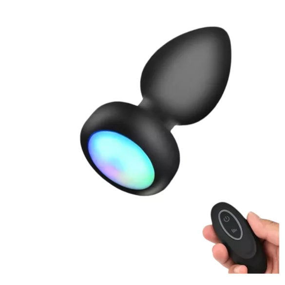 Mrow - anaal vibrator met verlichting en afstandsbediening - zwart