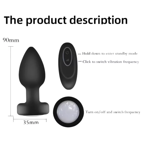 Mrow - anaal vibrator met verlichting en afstandsbediening - zwart