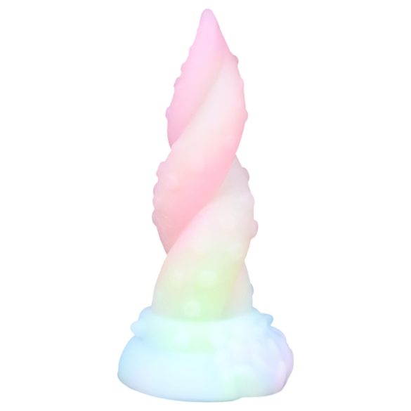 OgazR Kraken - gedraaide octopusarm dildo - 18 cm (regenboog)